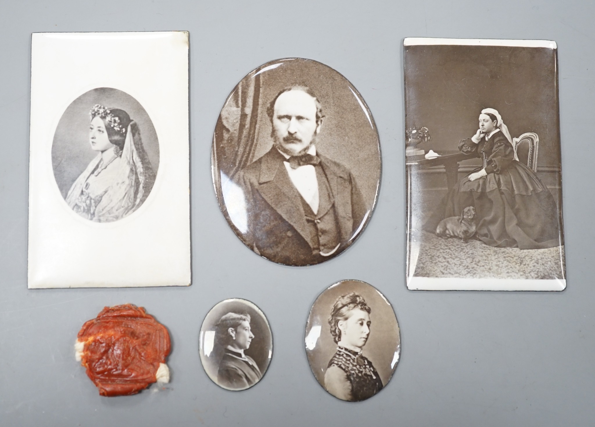 Five Victorian Royal Family photographic miniature enamelled plaques by Alexander Lamont Henderson (1838-1907)